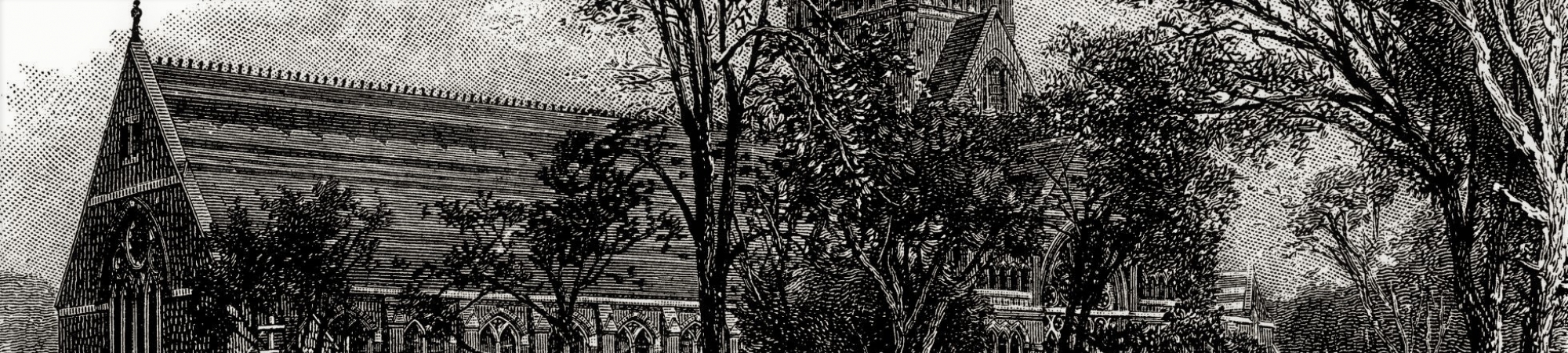 Harvard, Memorial Hall - antique illustration